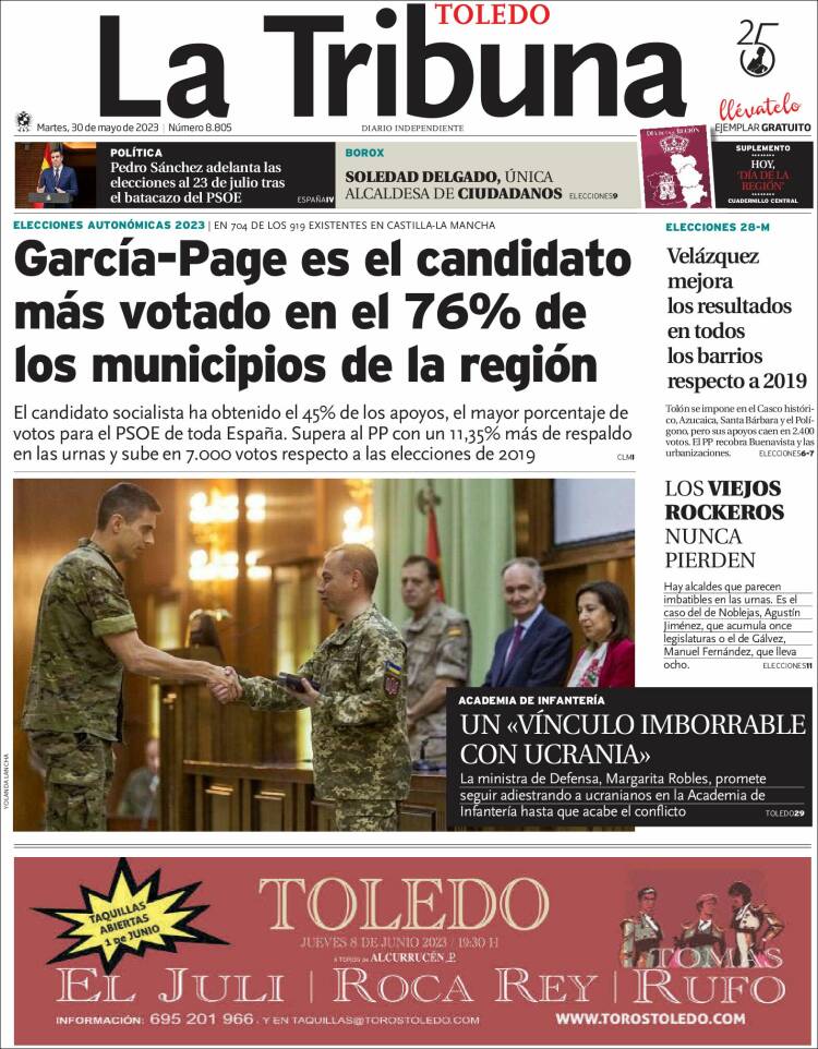 Portada de La Tribuna de Toledo (España)