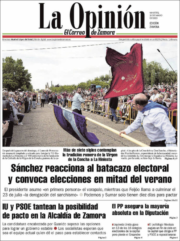 Portada de La Opinión - El Correo de Zamora (España)