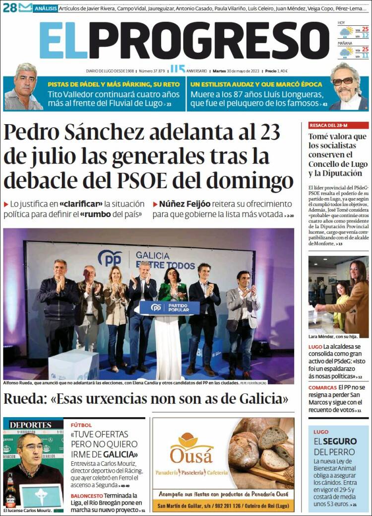 Portada de El Progreso (España)