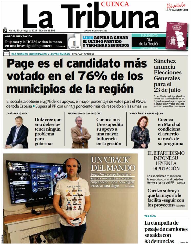 Portada de La Tribuna de Cuenca (España)