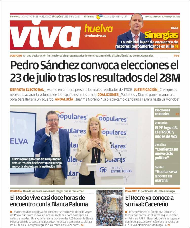 Portada de Viva Huelva (España)