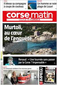 Portada de Corse-Matin (Francia)