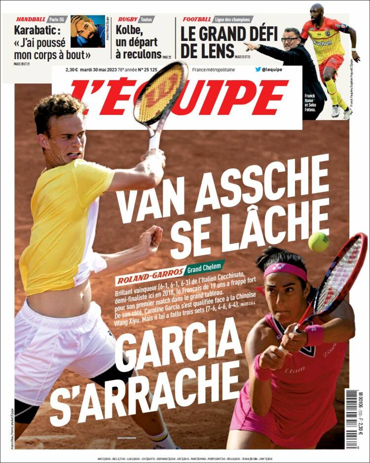 Portada de L'Equipe (Francia)