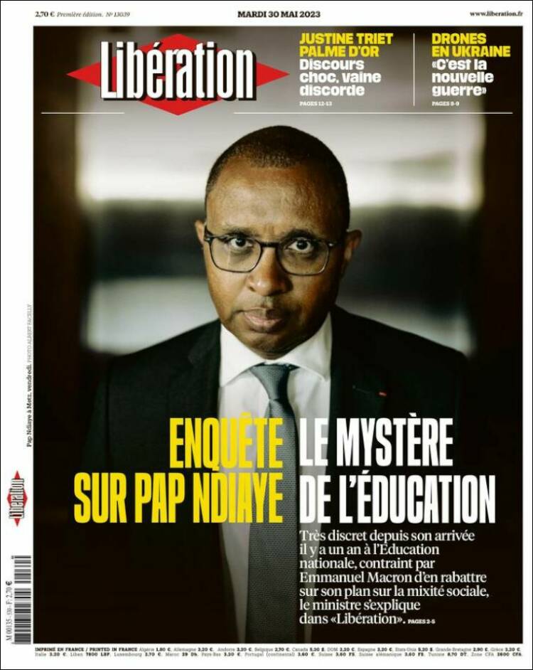 Portada de Libération (Francia)