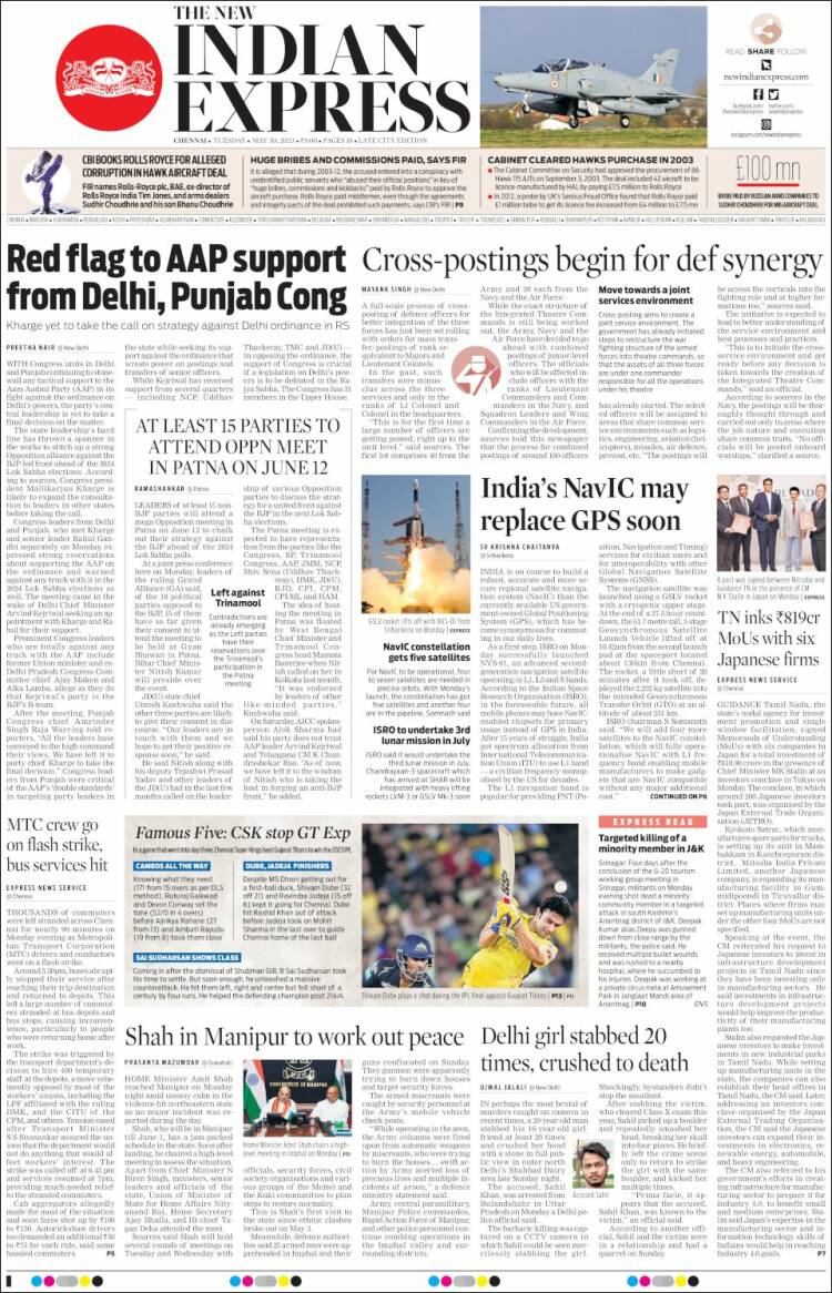 Portada de New Indian Express (India)