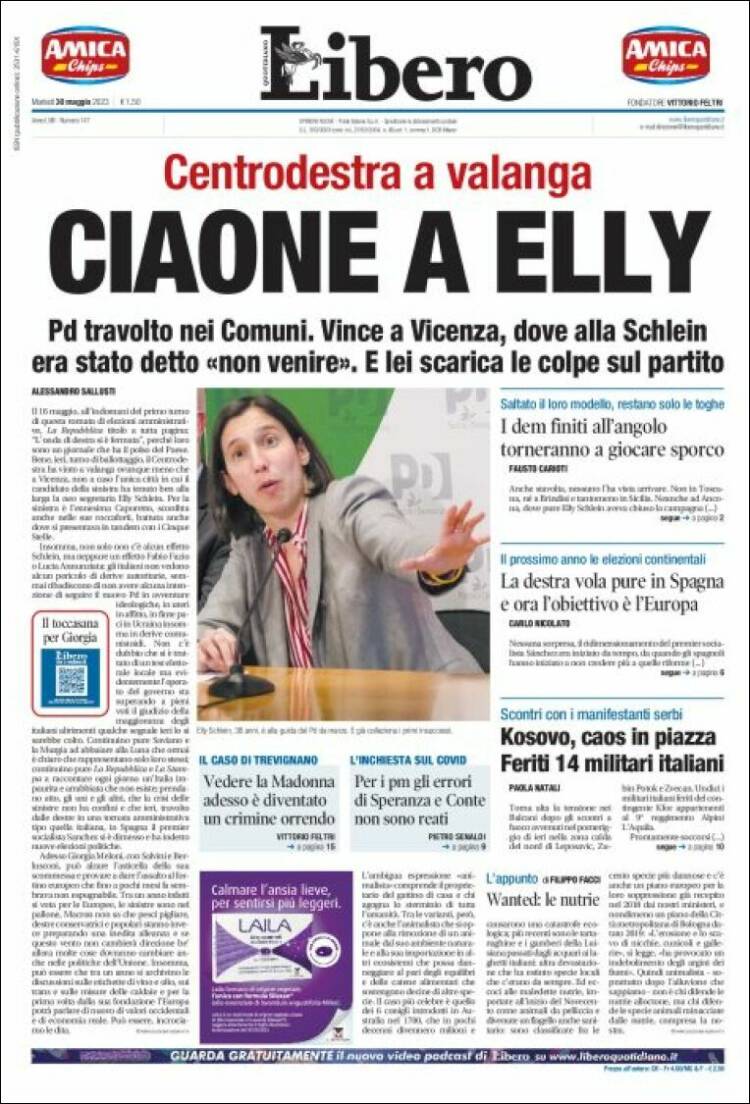 Portada de Libero (Italia)