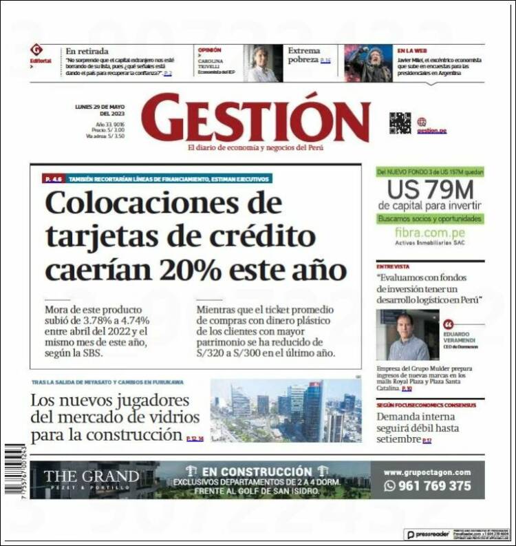 Portada de Diario Gestión (Perú)