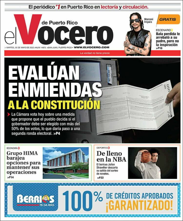 Portada de Vocero (Puerto Rico)