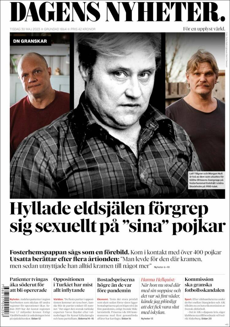 Portada de Dagens Nyheter (Suecia)