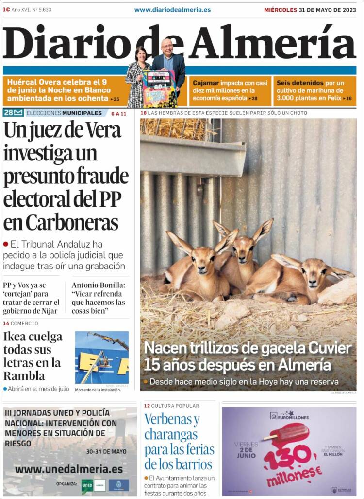 Portada de Diario de Almería (España)