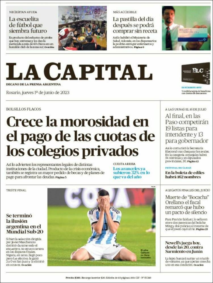 Portada de La Capital - Rosario (Argentina)