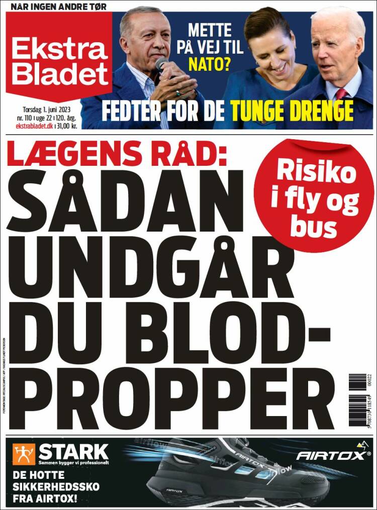 Portada de Ekstra Bladet (Dinamarca)