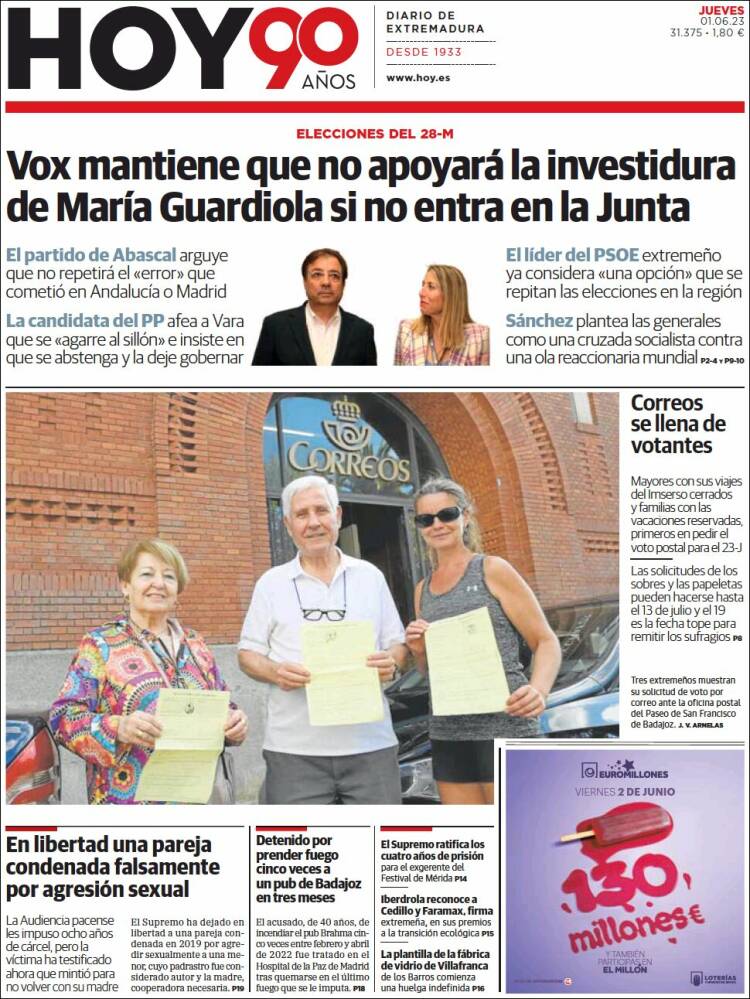 Portada de Hoy - Badajoz (España)