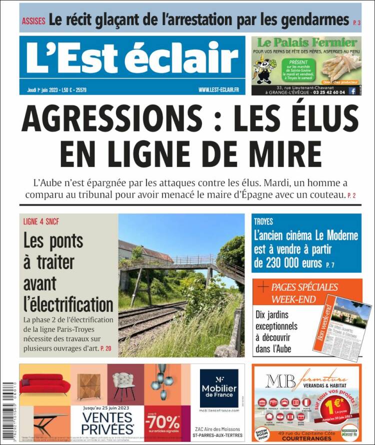 Portada de L'Est Eclair (Francia)