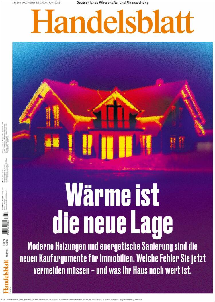 Portada de Handelsblatt (Alemania)