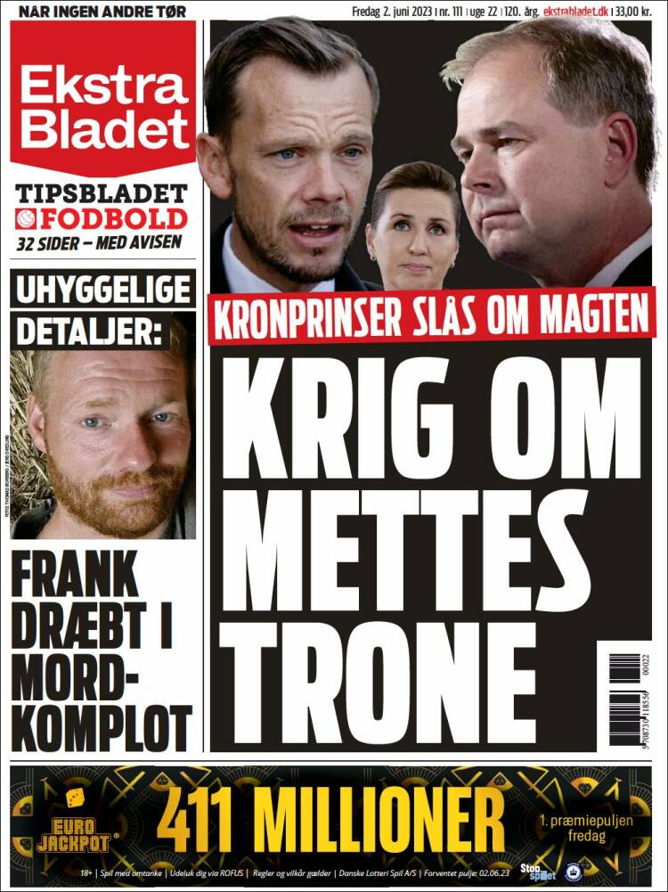 Portada de Ekstra Bladet (Dinamarca)
