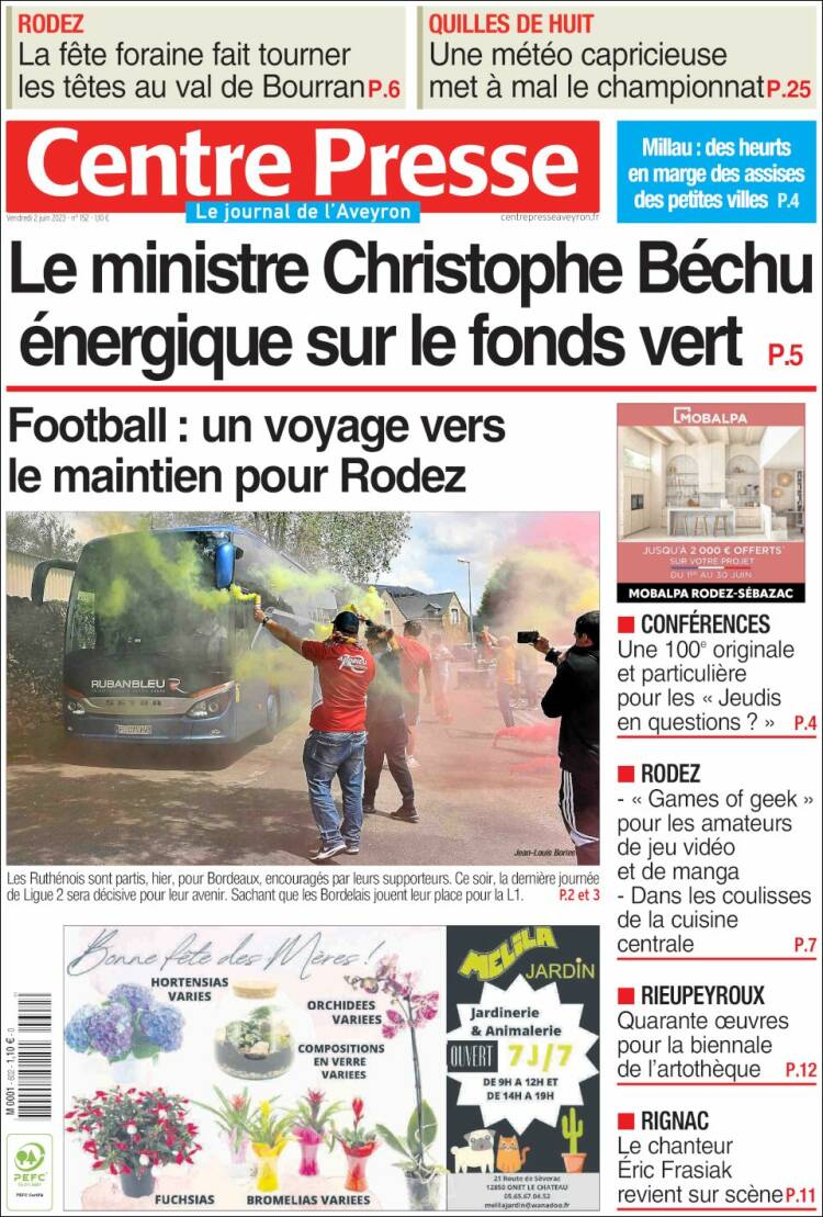 Portada de Centre Presse (France)