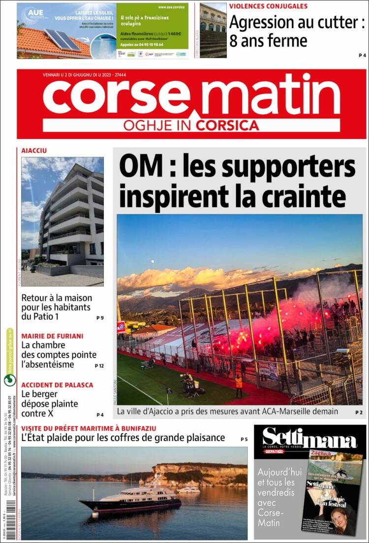 Portada de Corse-Matin (France)