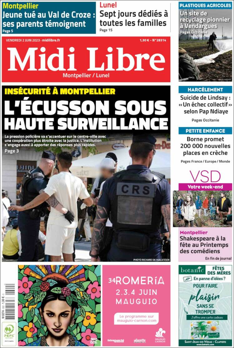 Portada de Midi Libre (France)