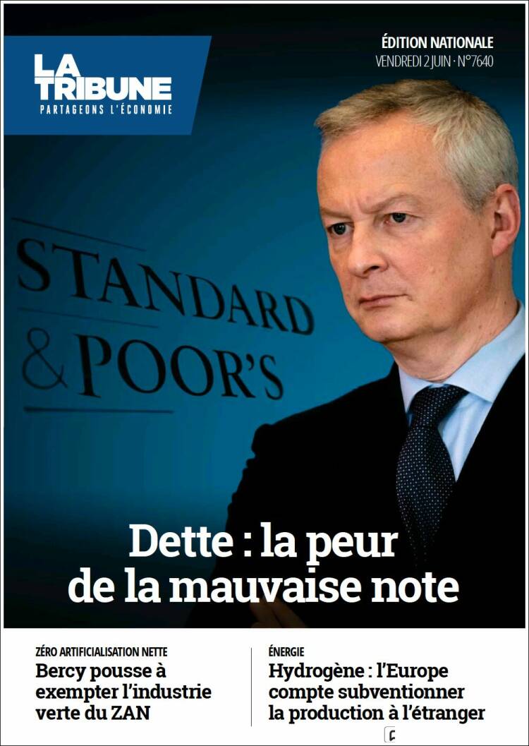 Portada de La Tribune (Francia)