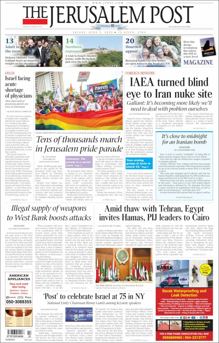 Portada de The Jerusalem Post (Israel)