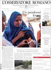 Portada de L'Osservatore Romano (Italia)