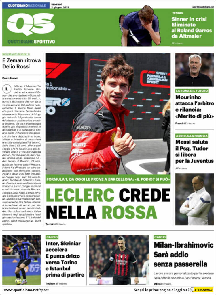 Portada de Quotidiano Sportivo (Italia)