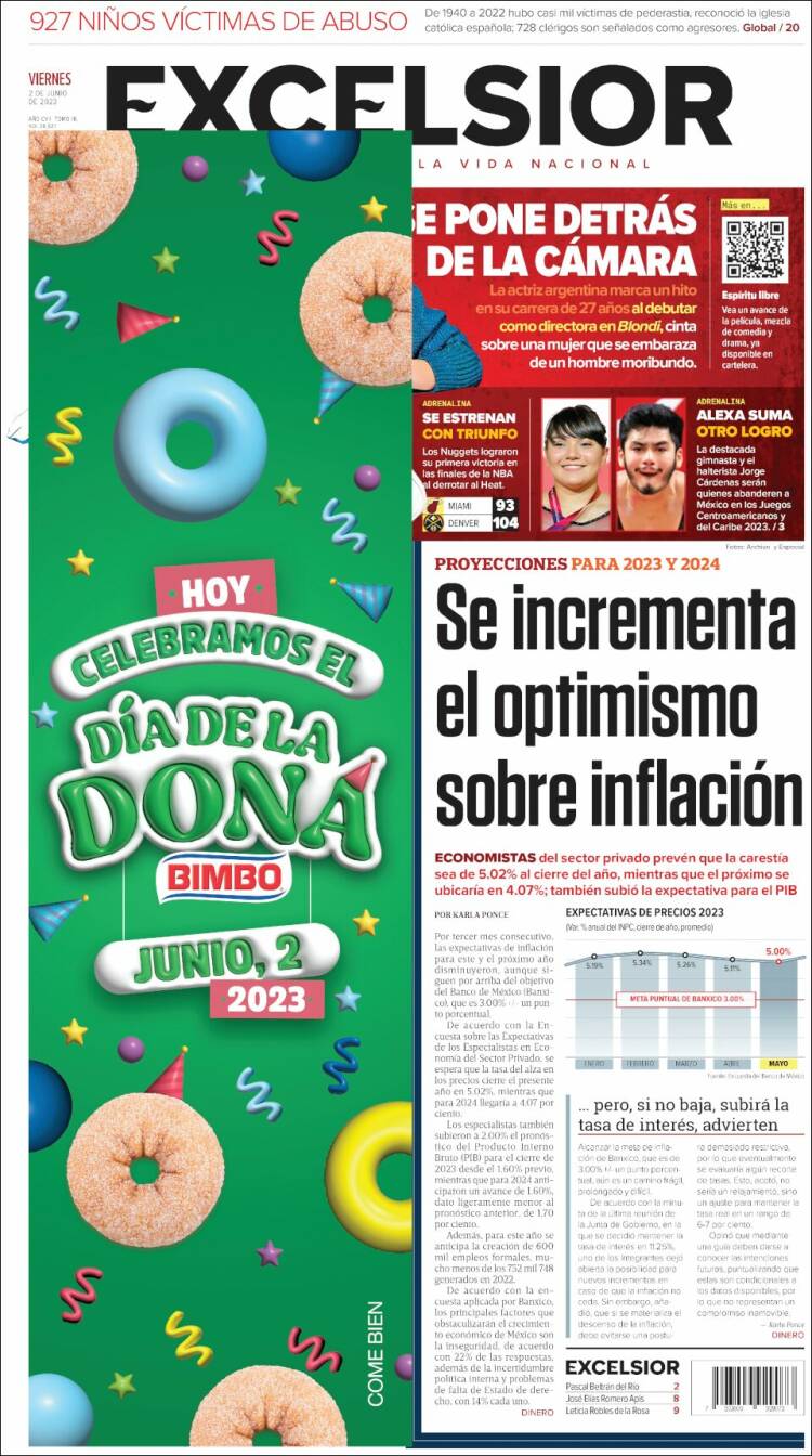 Portada de Excelsior (México)