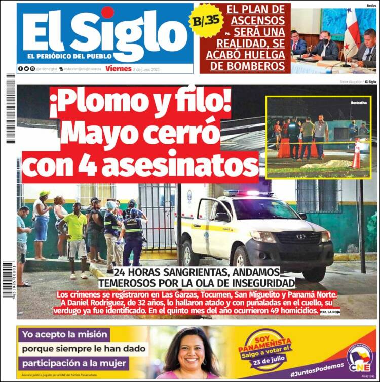 Portada de El Siglo (Panam&aacute;)