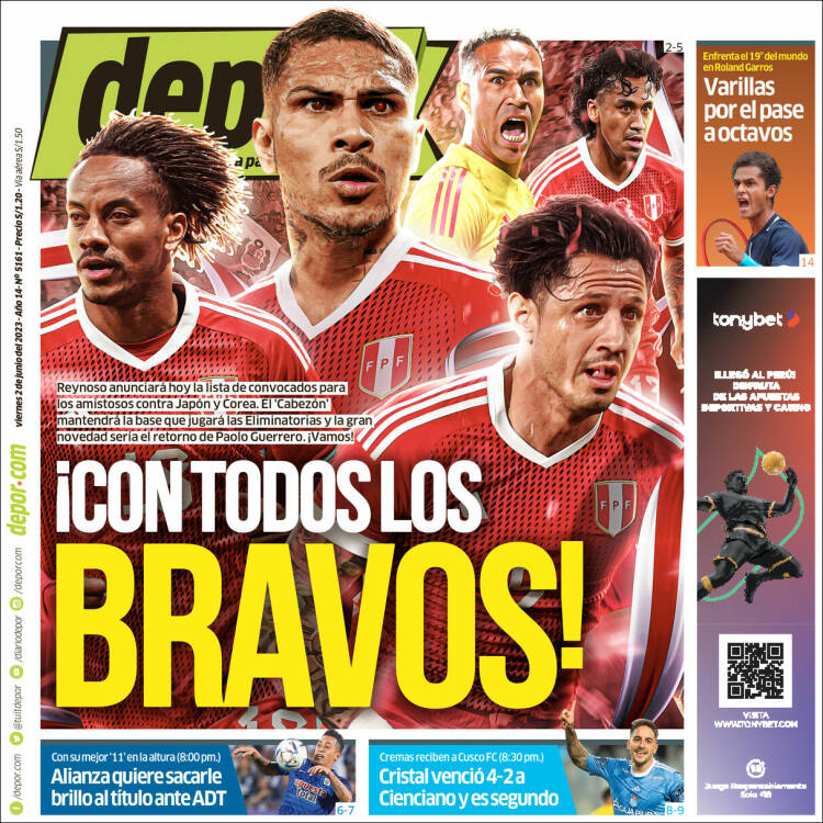 Portada de Depor (Per&uacute;)