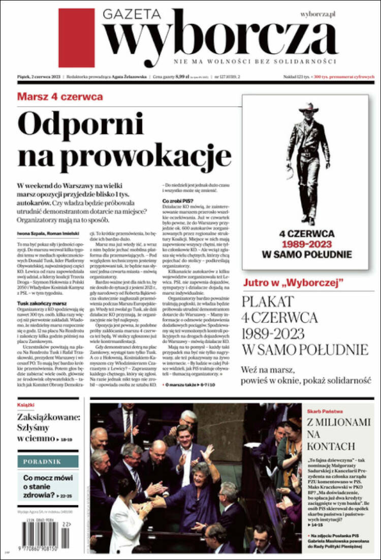 Portada de Gazeta Wyborcza (Polonia)