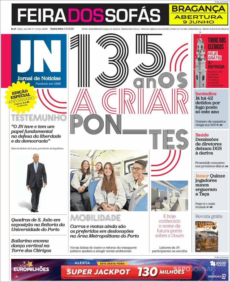 Portada de Jornal de Notícias (Portugal)