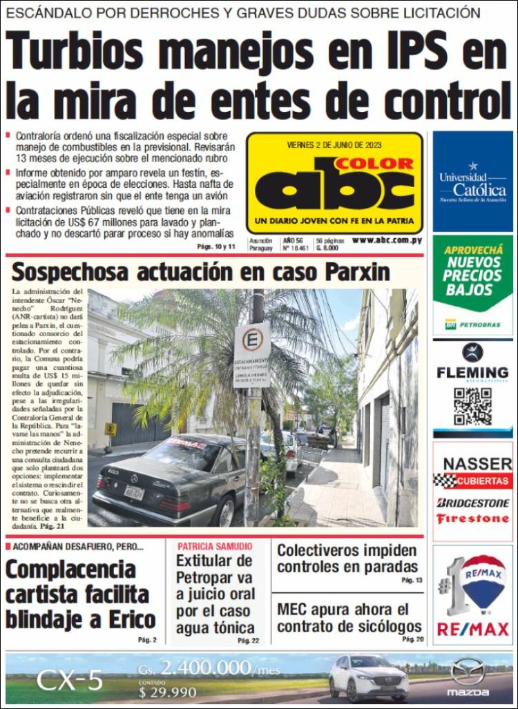 Portada de ABC Color (Paraguay)
