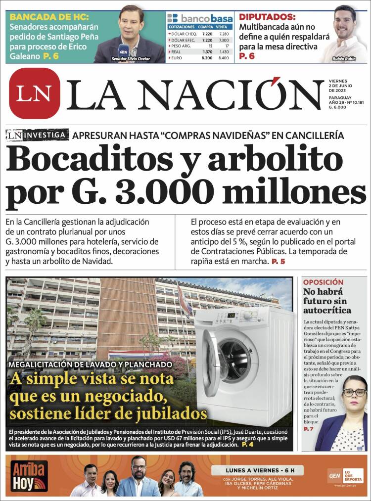 Portada de La Nación (Paraguay)