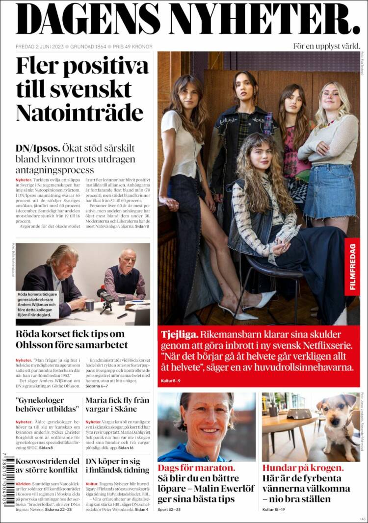 Portada de Dagens Nyheter (Suecia)