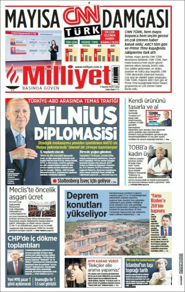 Portada de Milliyet (Turqu&iacute;a)
