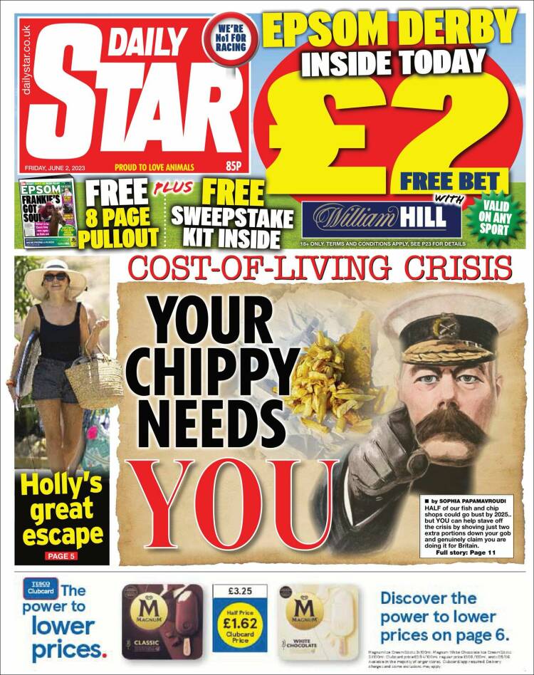 Portada de Daily Star (Reino Unido)