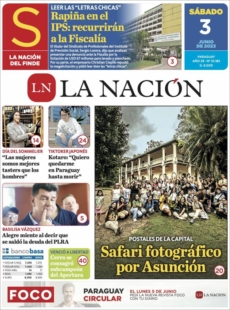 Portada de La Nación (Paraguay)