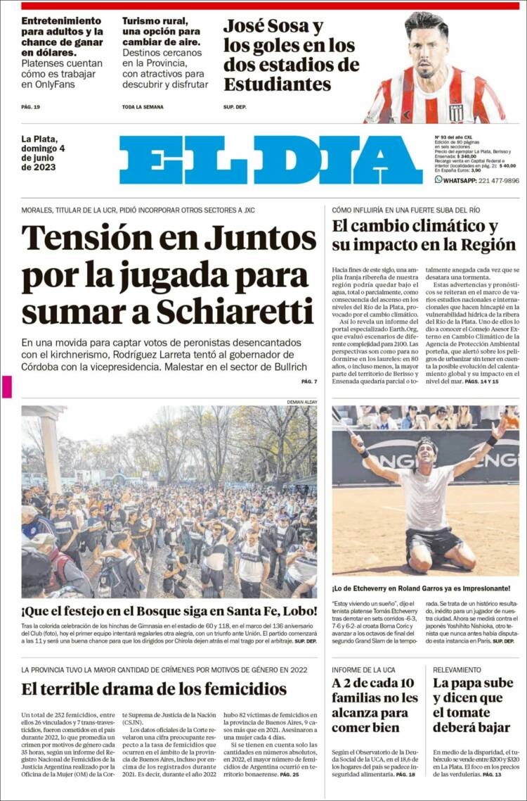 Portada de El Día de la Plata (Argentina)