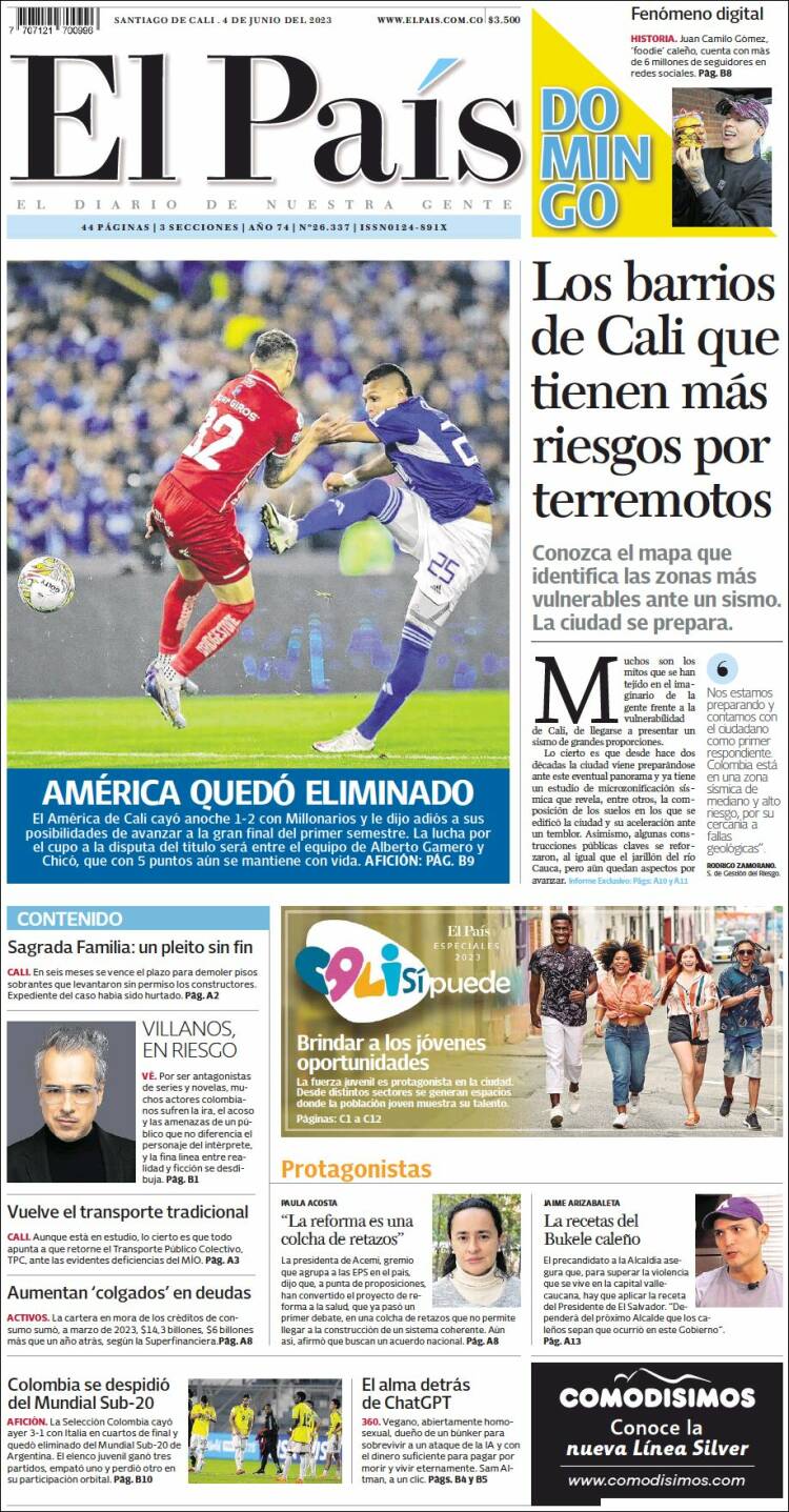 Portada de El País - Cali (Colombia)