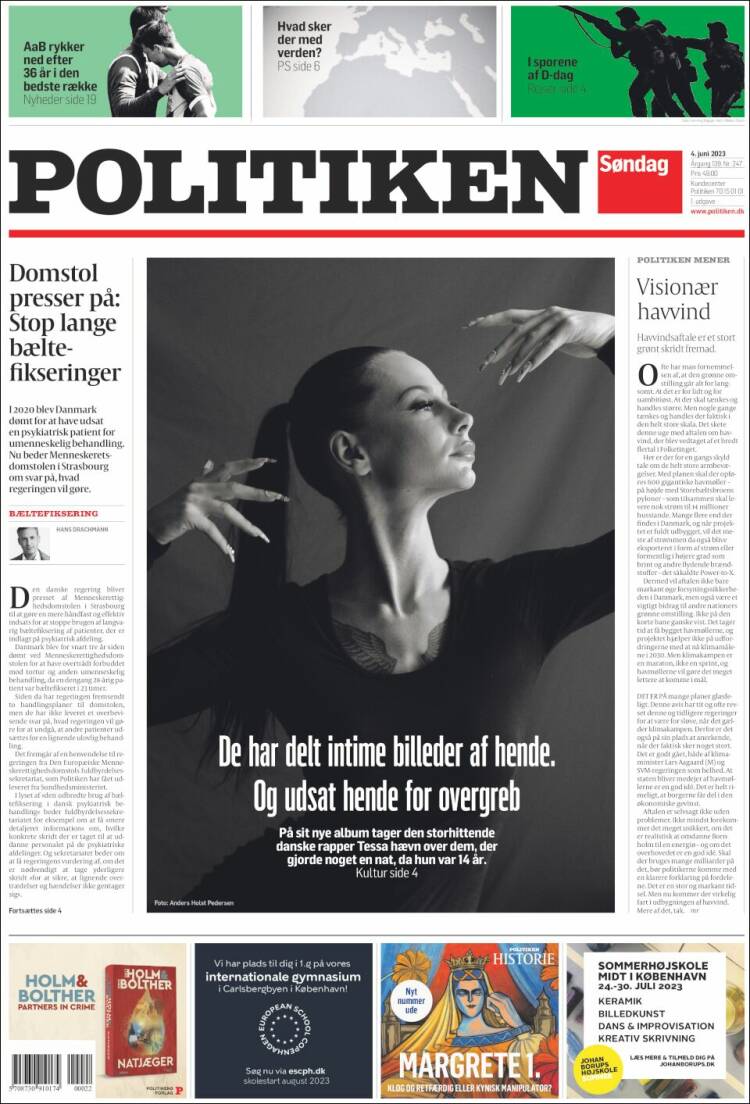 Portada de Politiken (Dinamarca)