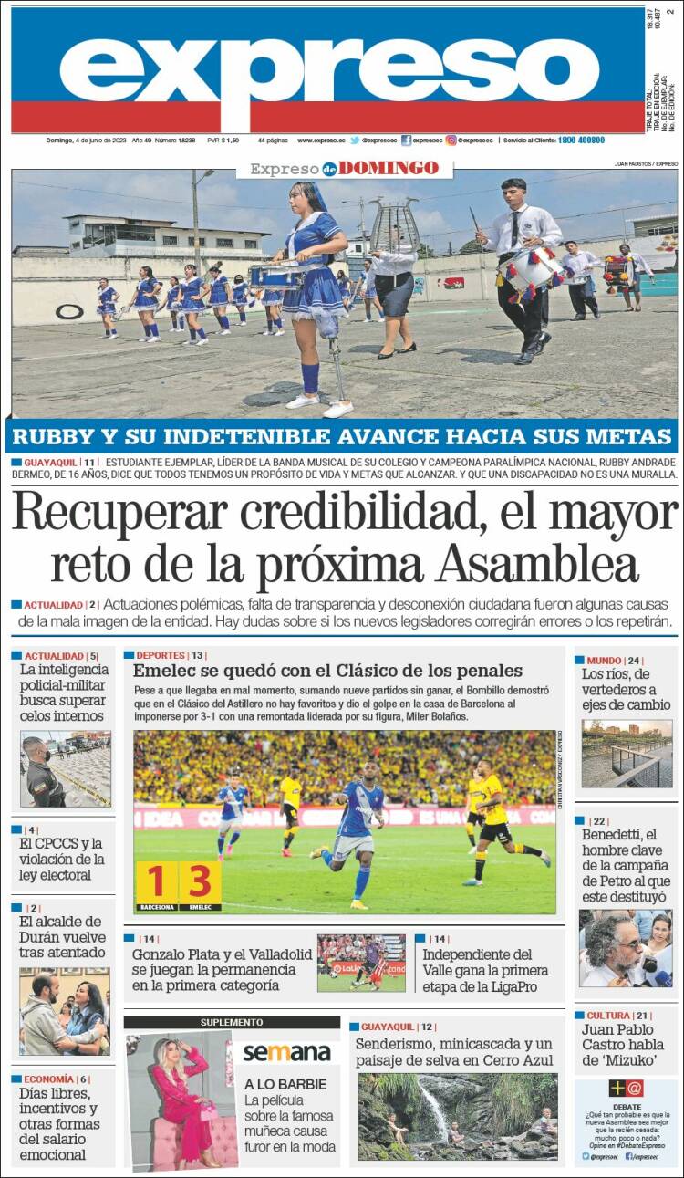 Portada de Expreso (Ecuador)