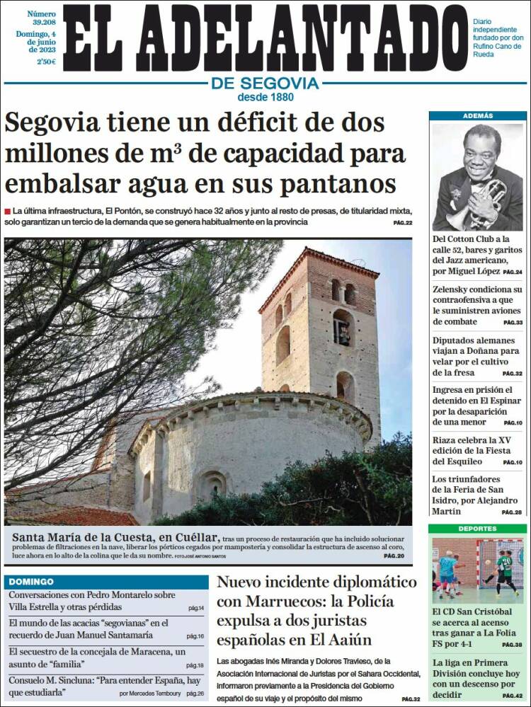 Portada de El Adelantado de Segovia (España)