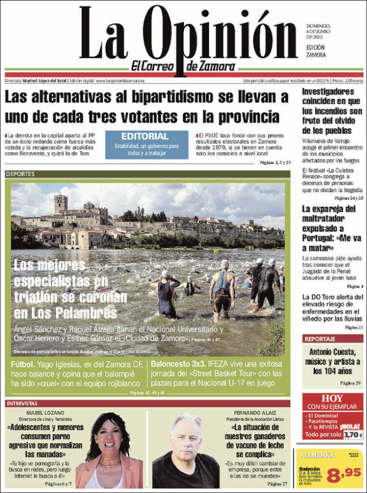 Portada de La Opinión - El Correo de Zamora (España)