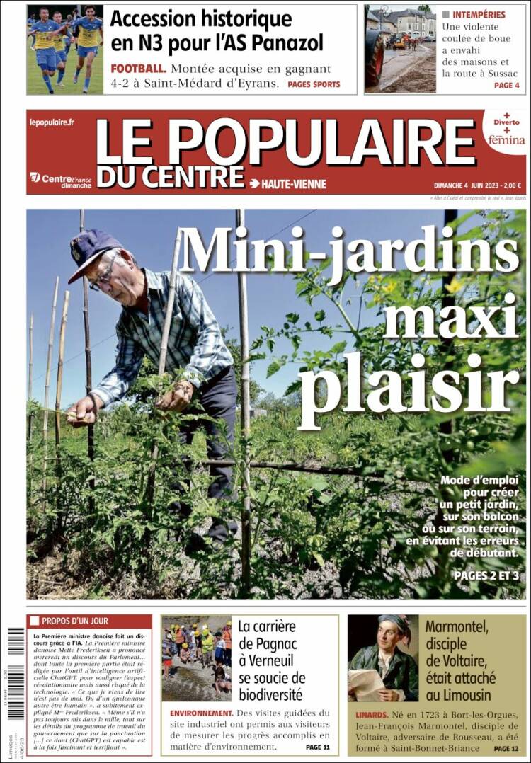 Portada de Le Populaire du Centre (Francia)