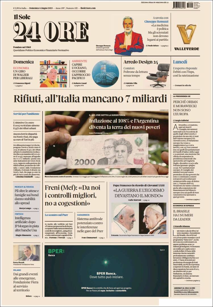 Portada de Il Sole 24 ORE (Italy)