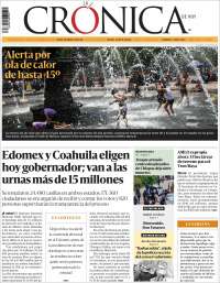 Portada de La Crónica de Hoy (Mexico)
