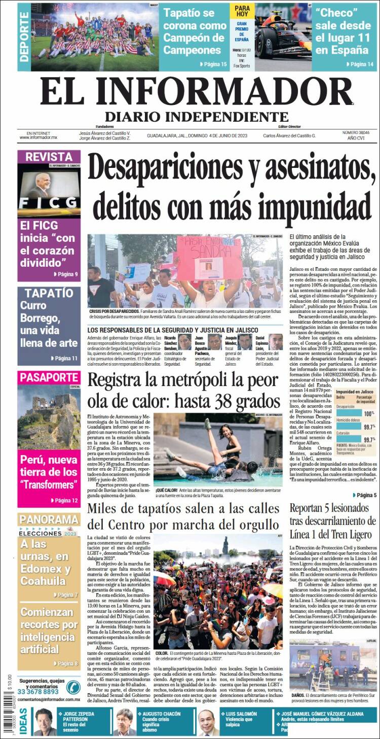 Portada de El Informador (Mexico)