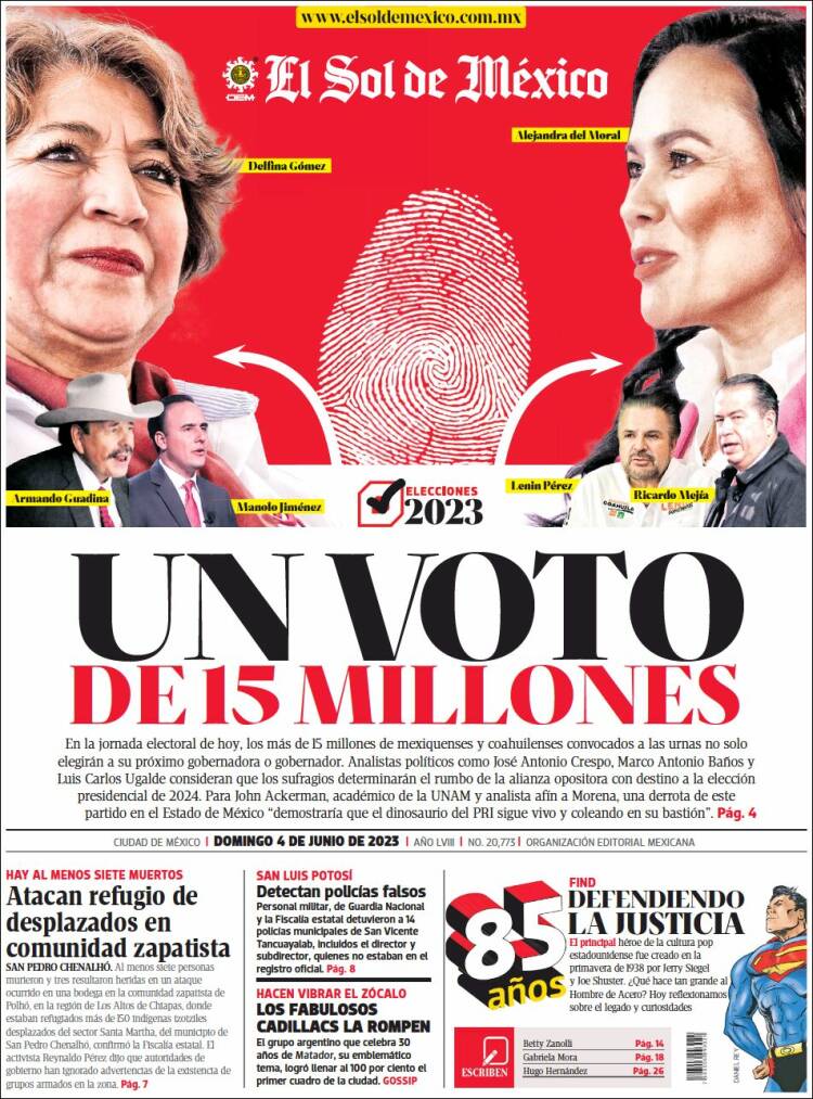 Portada de El Sol de México (Mexico)