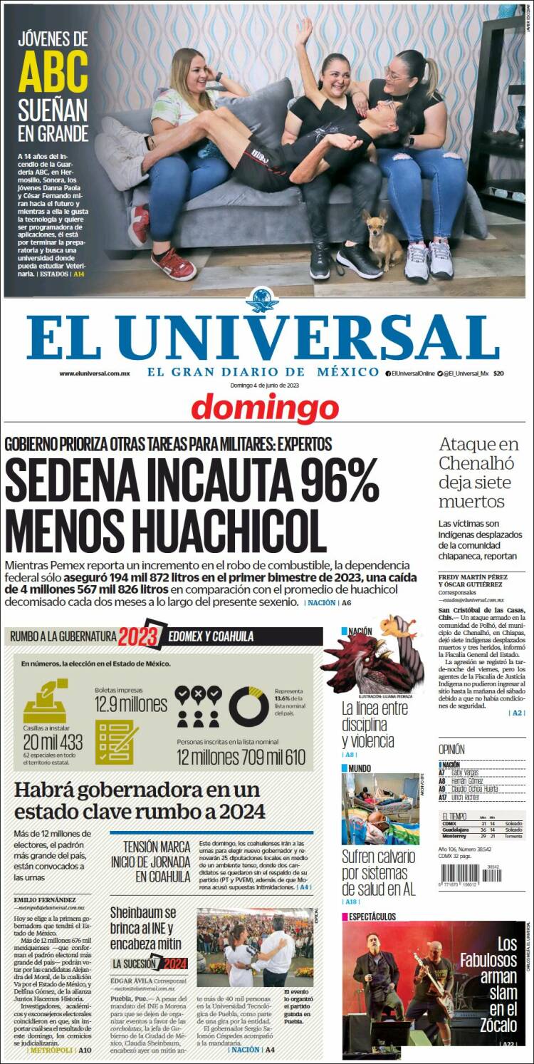 Portada de El Universal (Mexico)